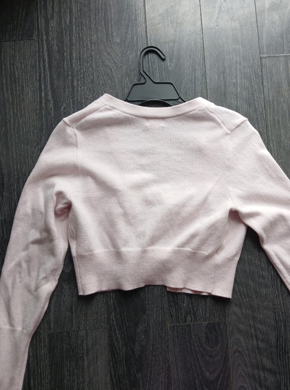 Light Pink Women's Medium Tie-Front Sweater Cardigan - Picture 5 of 7